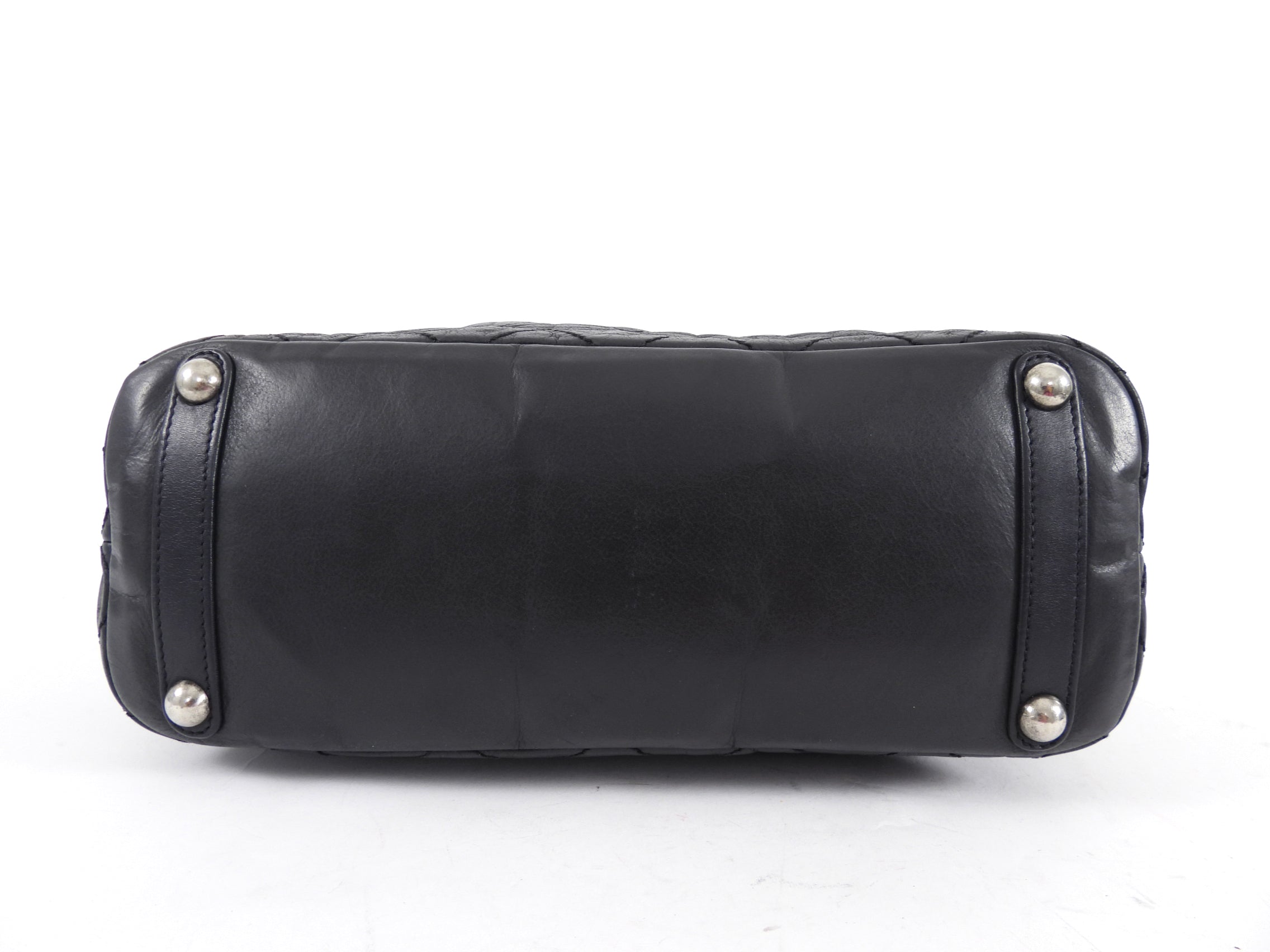 Chanel Black Quilted Aged Leather In The Mix Chain Tote Bag