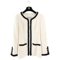 Chanel 02P Vintage Ivory and Black Tweed Zip Fitted Jacket - FR38 / 6