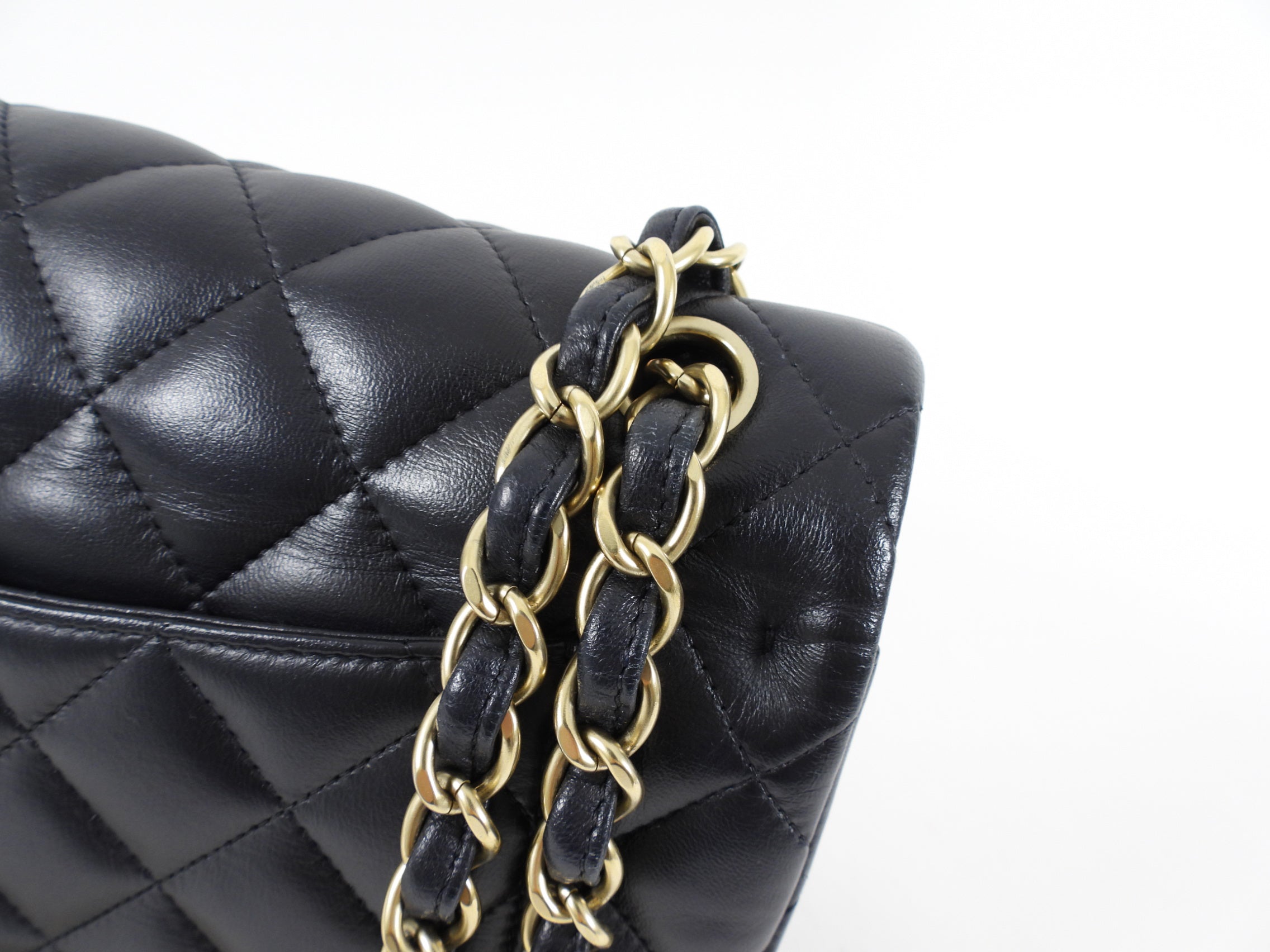 Chanel Midnight Navy Lambskin Jumbo Classic Double Flap Bag GHW
