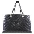 Chanel XL Black Caviar Leather Large GST Grand Shopping Tote Bag SHW