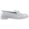 Chanel Putty Grey Glossed Leather CC Loafer - 39.5