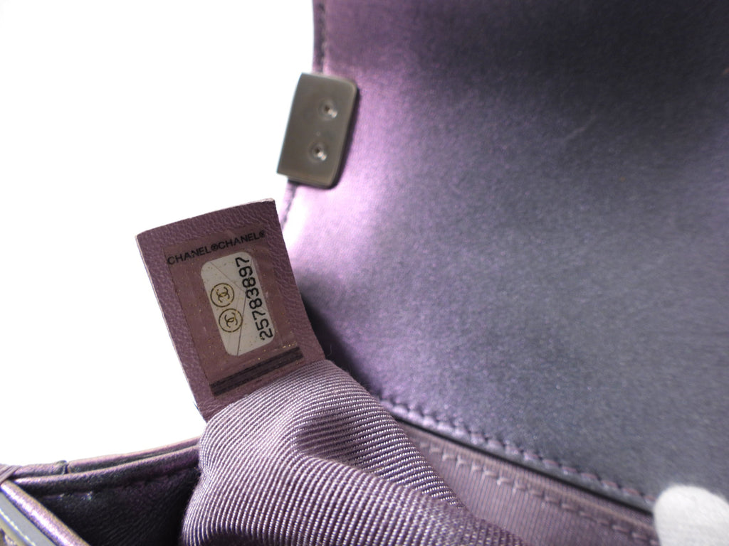 Chanel 18S Lilac Purple Holographic Mermaid Classic Small Boy Flap Bag