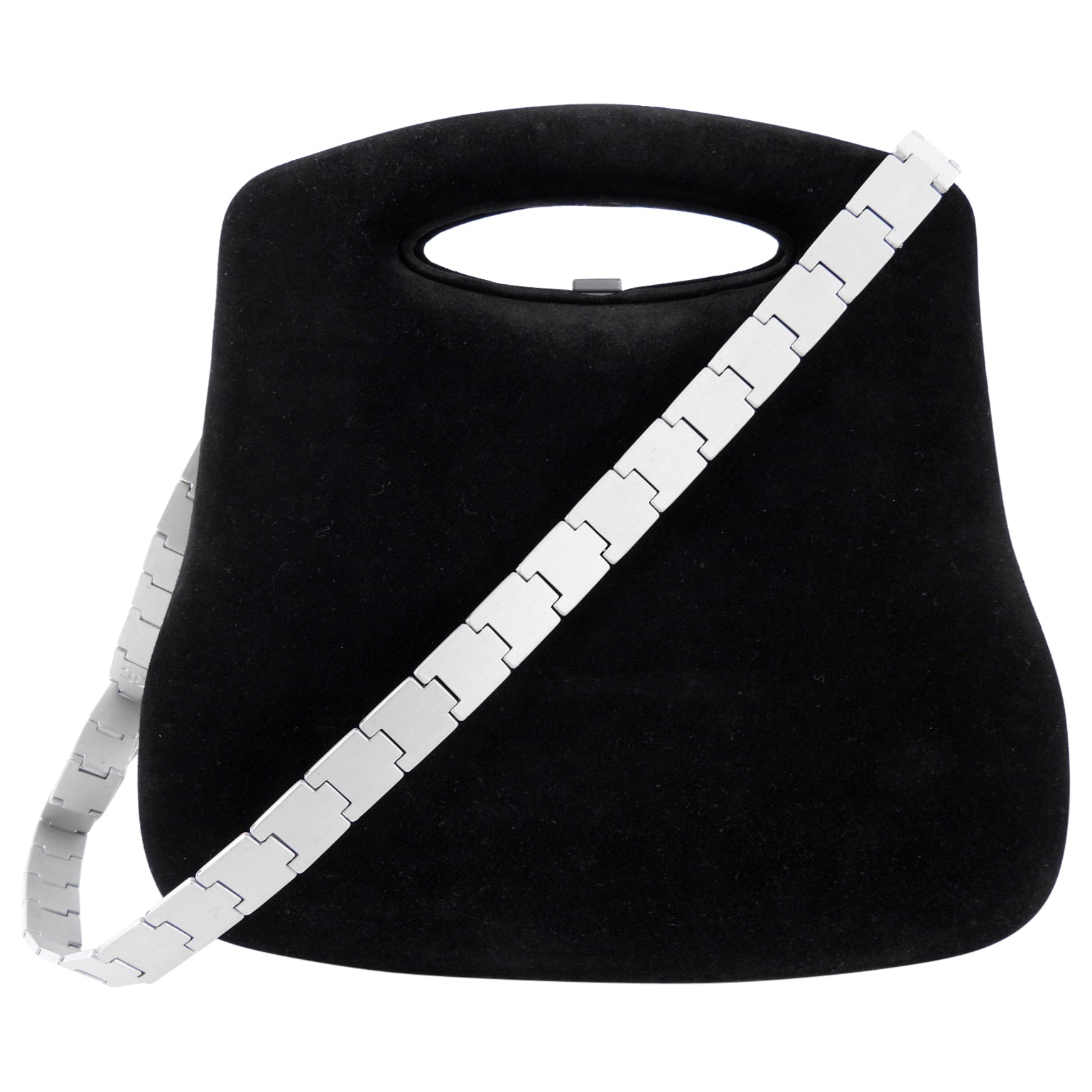Chanel Black  Suede 2005 Millenium Hip / Butt Bag