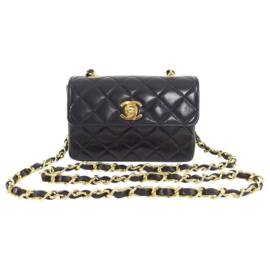 Chanel Vintage 1989-1991 Micro Mini Lambskin Flap Bag