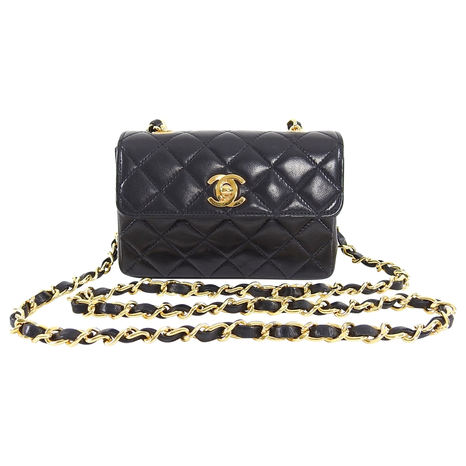 Chanel Vintage 1989-1991 Micro Mini Lambskin Flap Bag