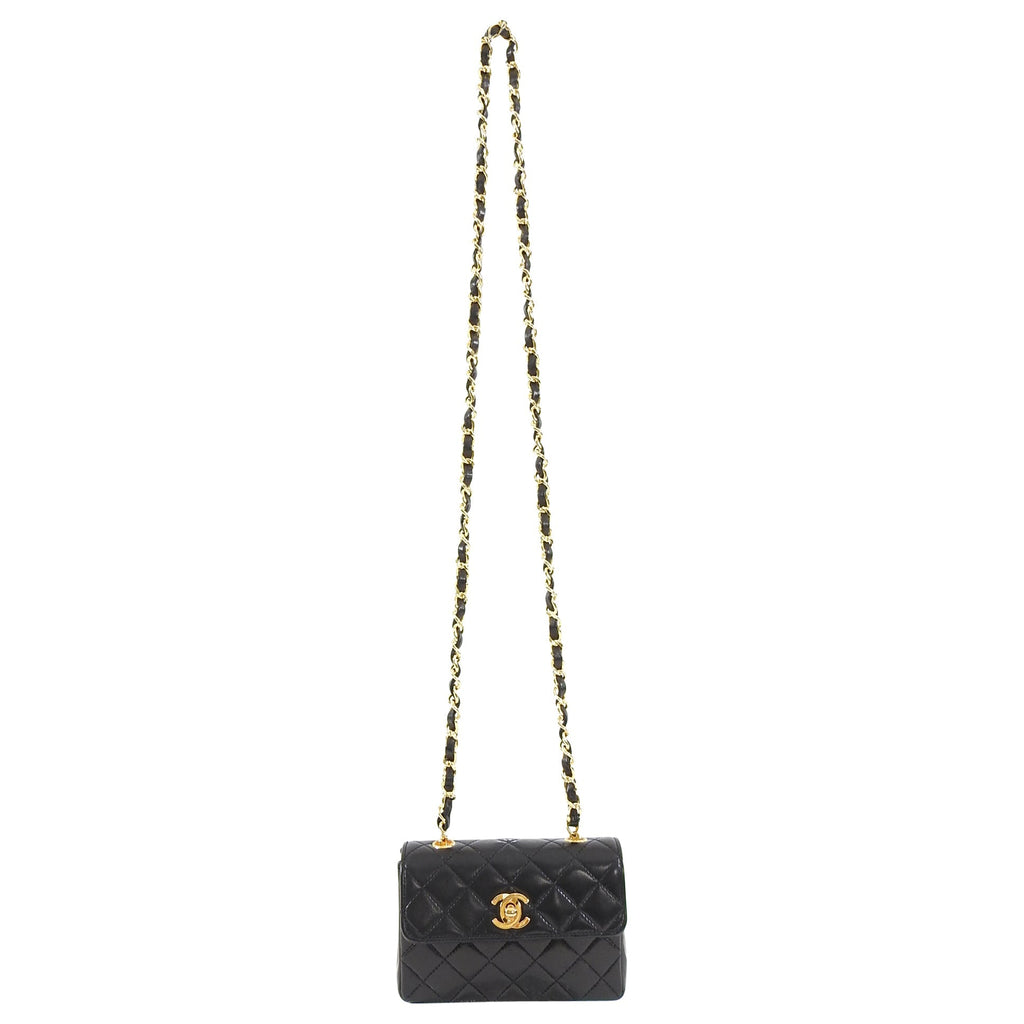 Chanel Vintage 1989-1991 Micro Mini Lambskin Flap Bag