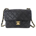 Chanel Black Caviar Vintage Square Mini Flap Bag GHW