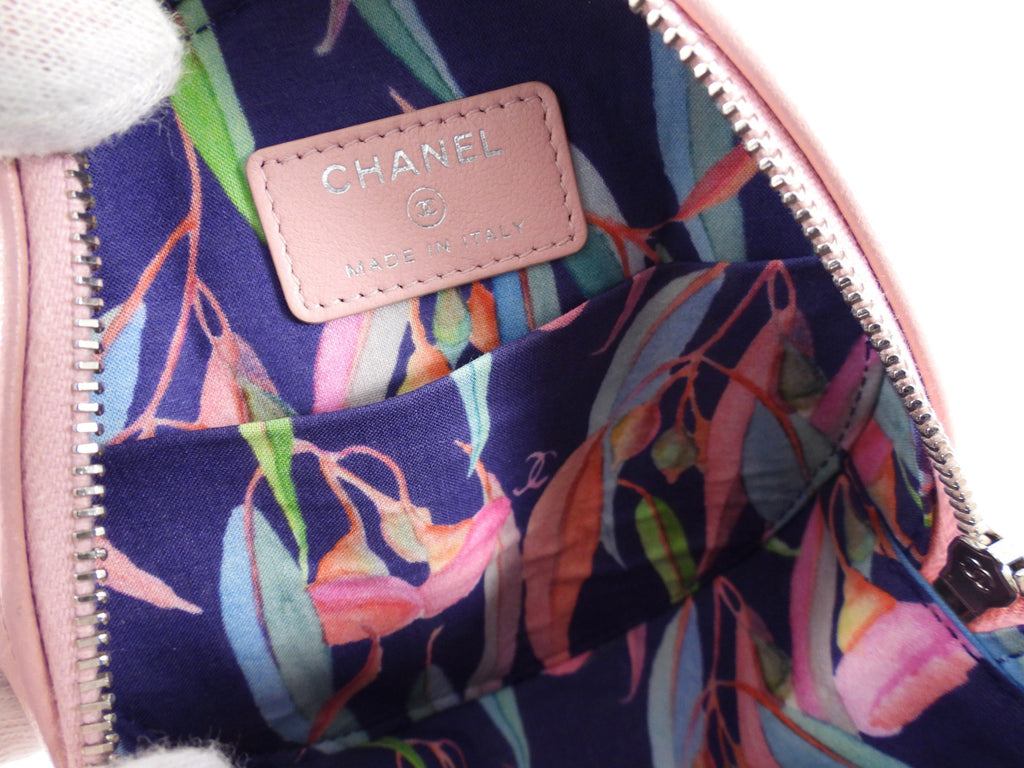 Chanel Pink Round Mini Ultrastitch Chain Clutch Bag