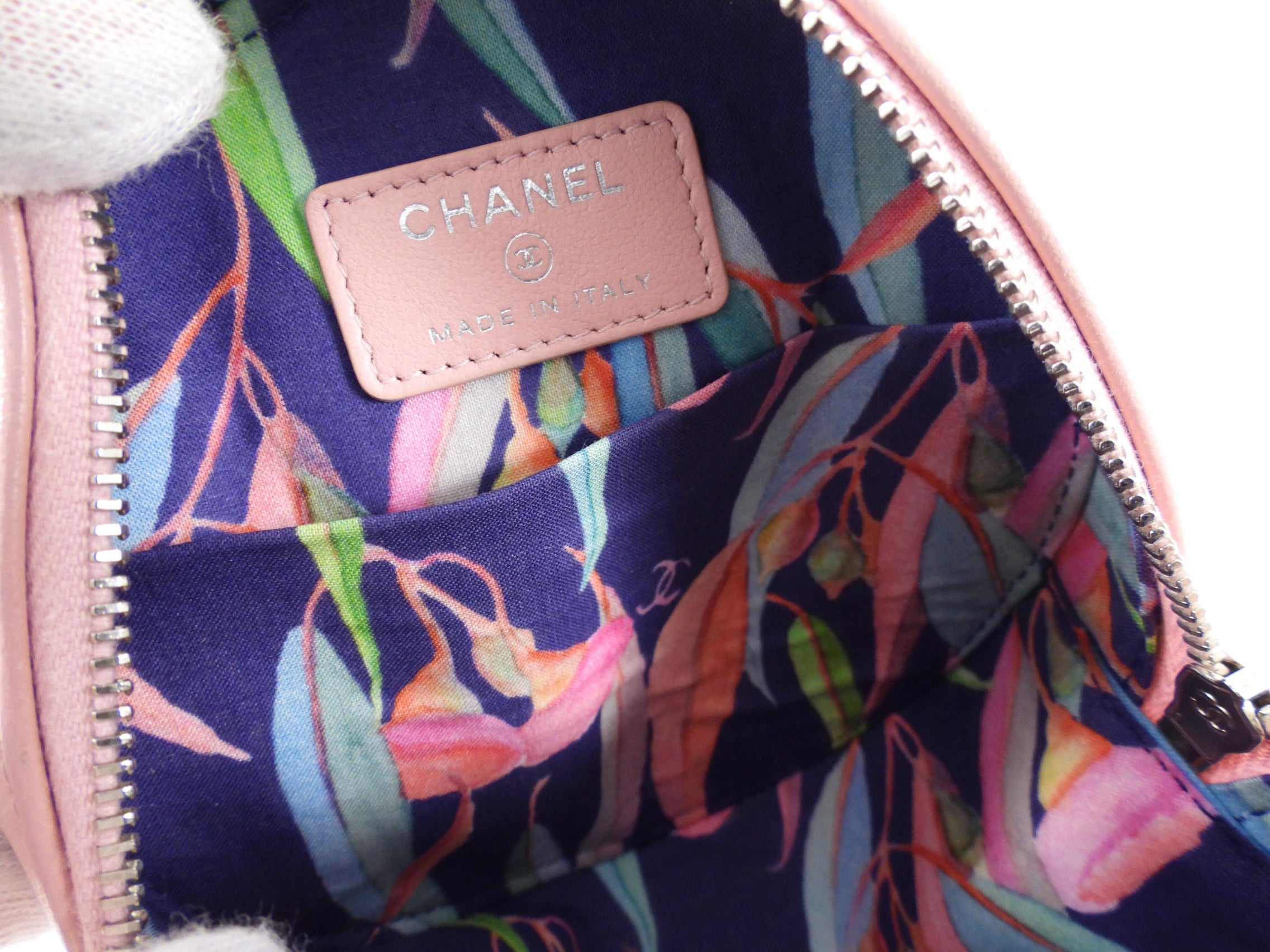 Chanel Pink Round Mini Ultrastitch Chain Clutch Bag