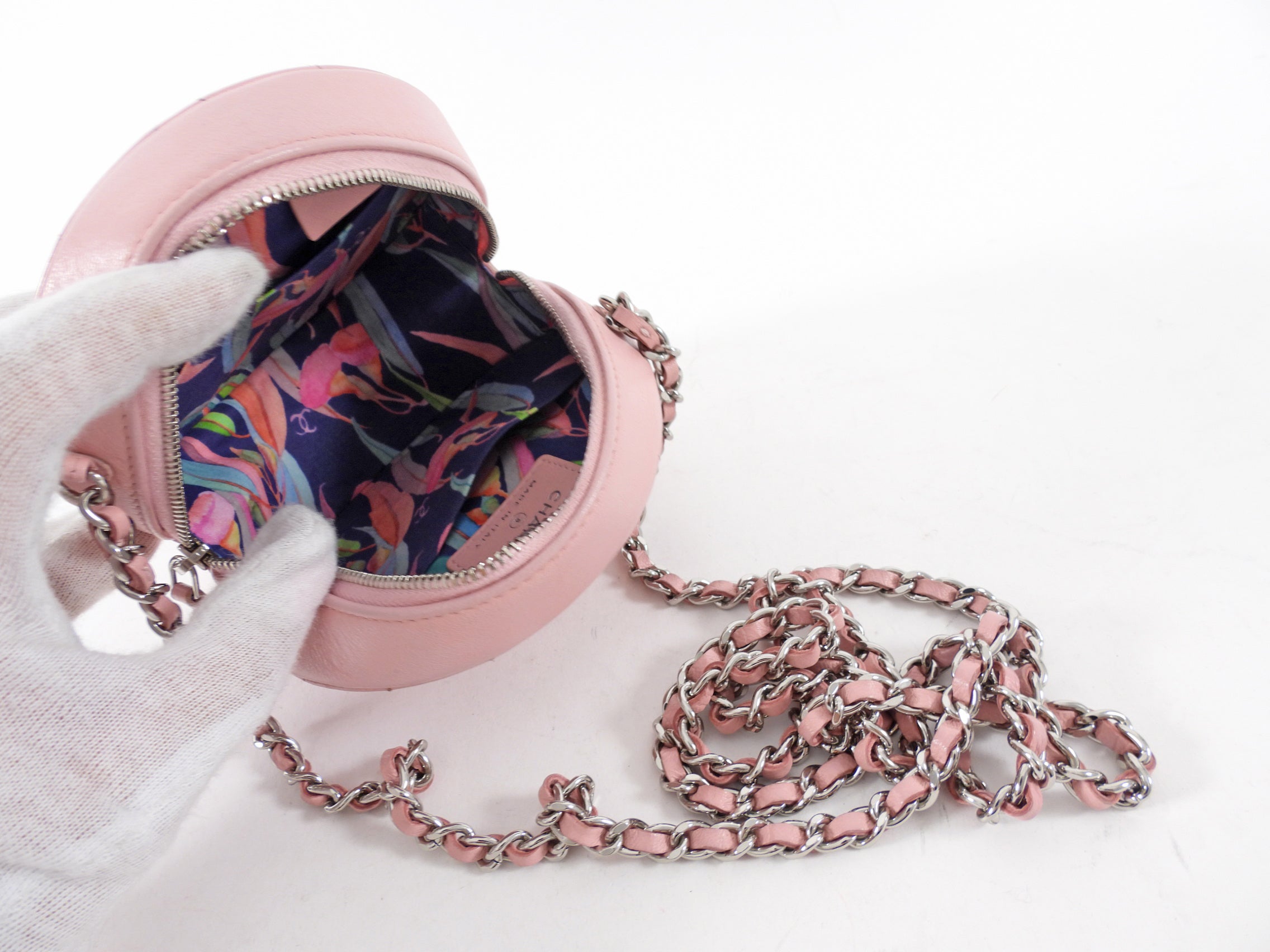 Chanel Pink Round Mini Ultrastitch Chain Clutch Bag