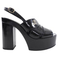 Chanel 23A Black Patent Platform Pumps - 37