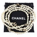 Chanel 12P Pearl Double Strand Necklace with Crystal CC Stations