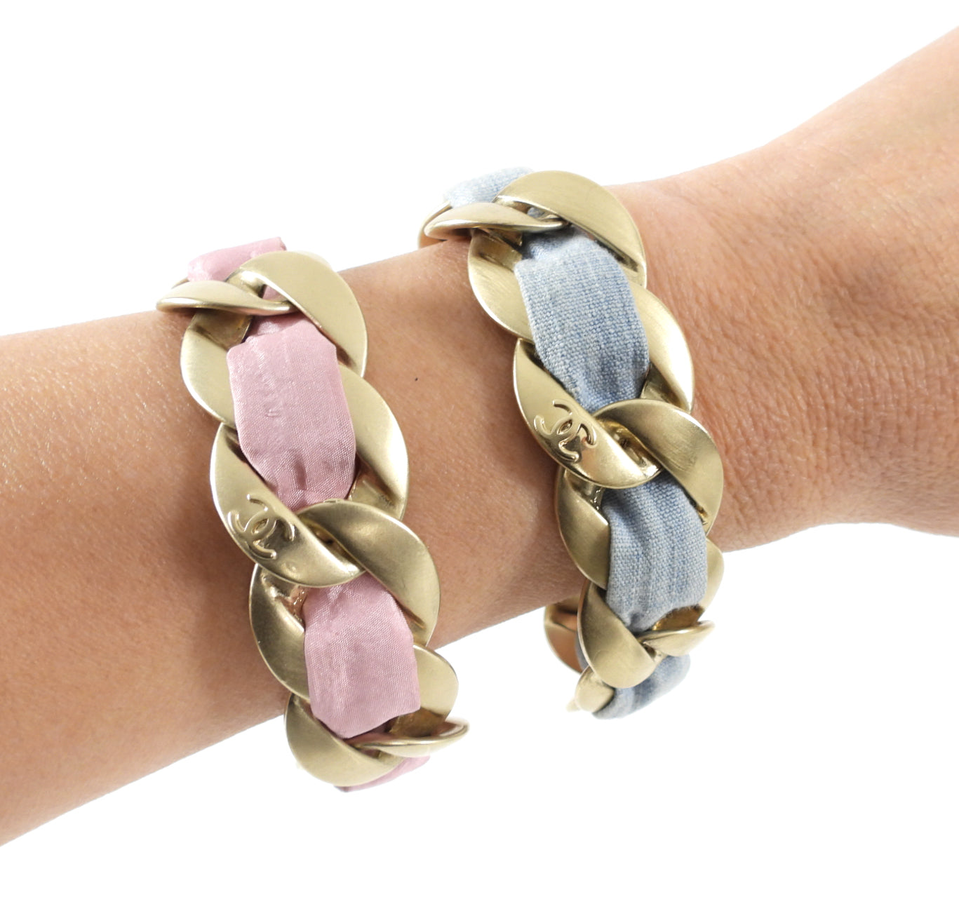 Chanel 09C Blue and Gold Chain Bracelet