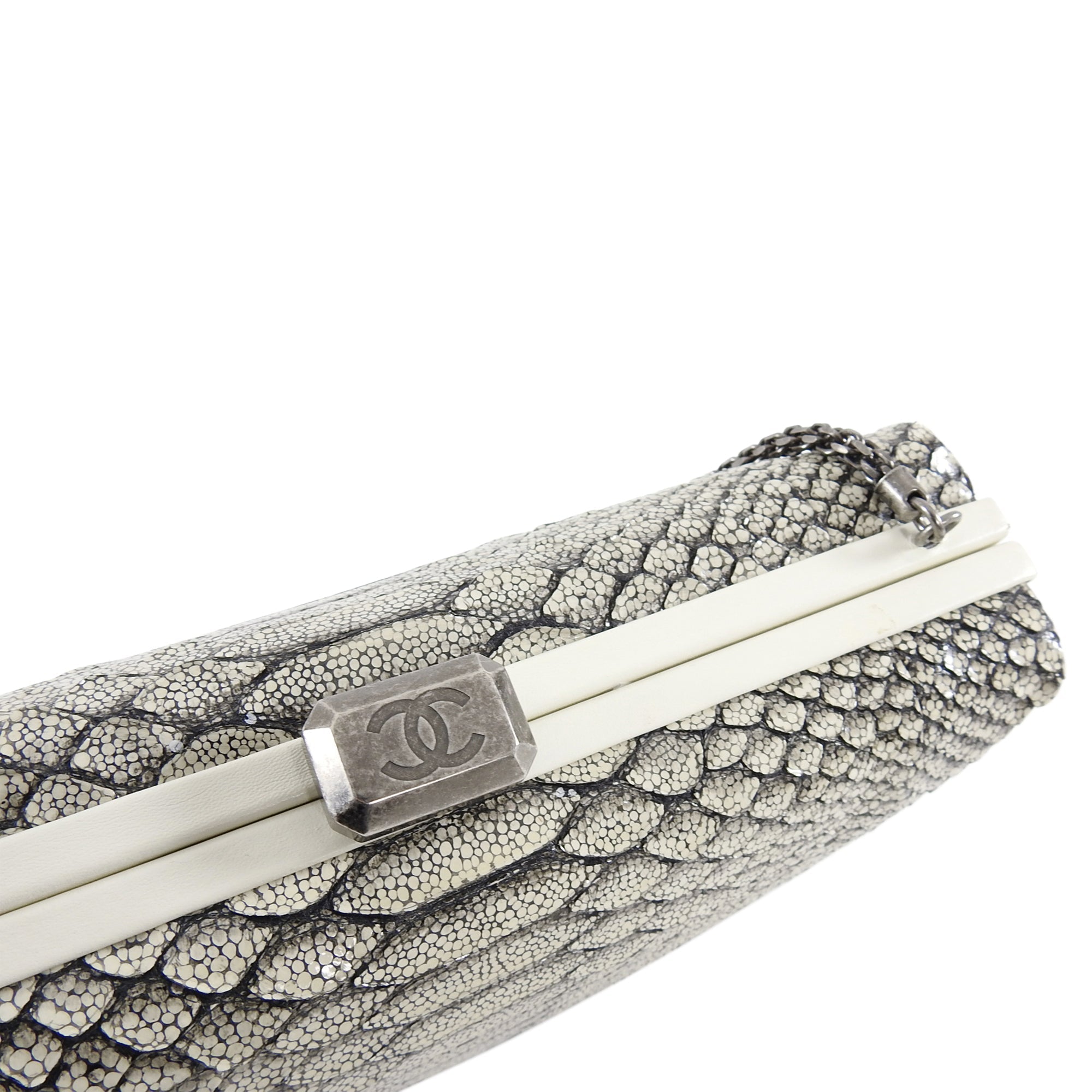 Chanel 2016 Fall Runway Limited Edition Python Kiss Lock Box Bag