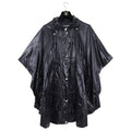 Chanel Black Nylon Hooded Poncho Raincoat with CC Logo - S