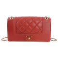 Chanel Red Leather Quilted Mademoiselle Medium Flap Bag GHW