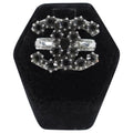 Chanel 10C Dark Grey Crystal CC Ring - 7