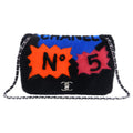 Chanel 14A Patchwork No. 5 Caption Comic Shearling jumbo flap bag