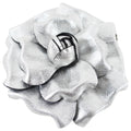 Chanel Silver Molded Camelia Flower Brooch / Pin