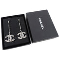 Chanel 19A CC Tweed Embellished Drop Earrings