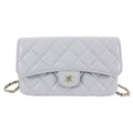 Chanel Blue Grey Caviar Leather Timeless Classic Phone Case Bag