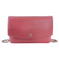 Chanel Dark Quartz Pink Sevruga Leather Wallet on Chain