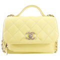 Chanel Yellow Caviar Quilted Small / Mini Business Affinity Flap Clutch Bag