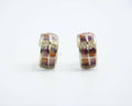 Chanel 16C Metal Purple Gradient Curved Stud Earrings