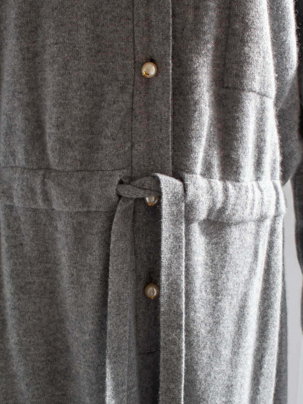 Rare Chanel F/W 1991 Grey White Pearl CC Cashmere Linda 91A Jumpsuit