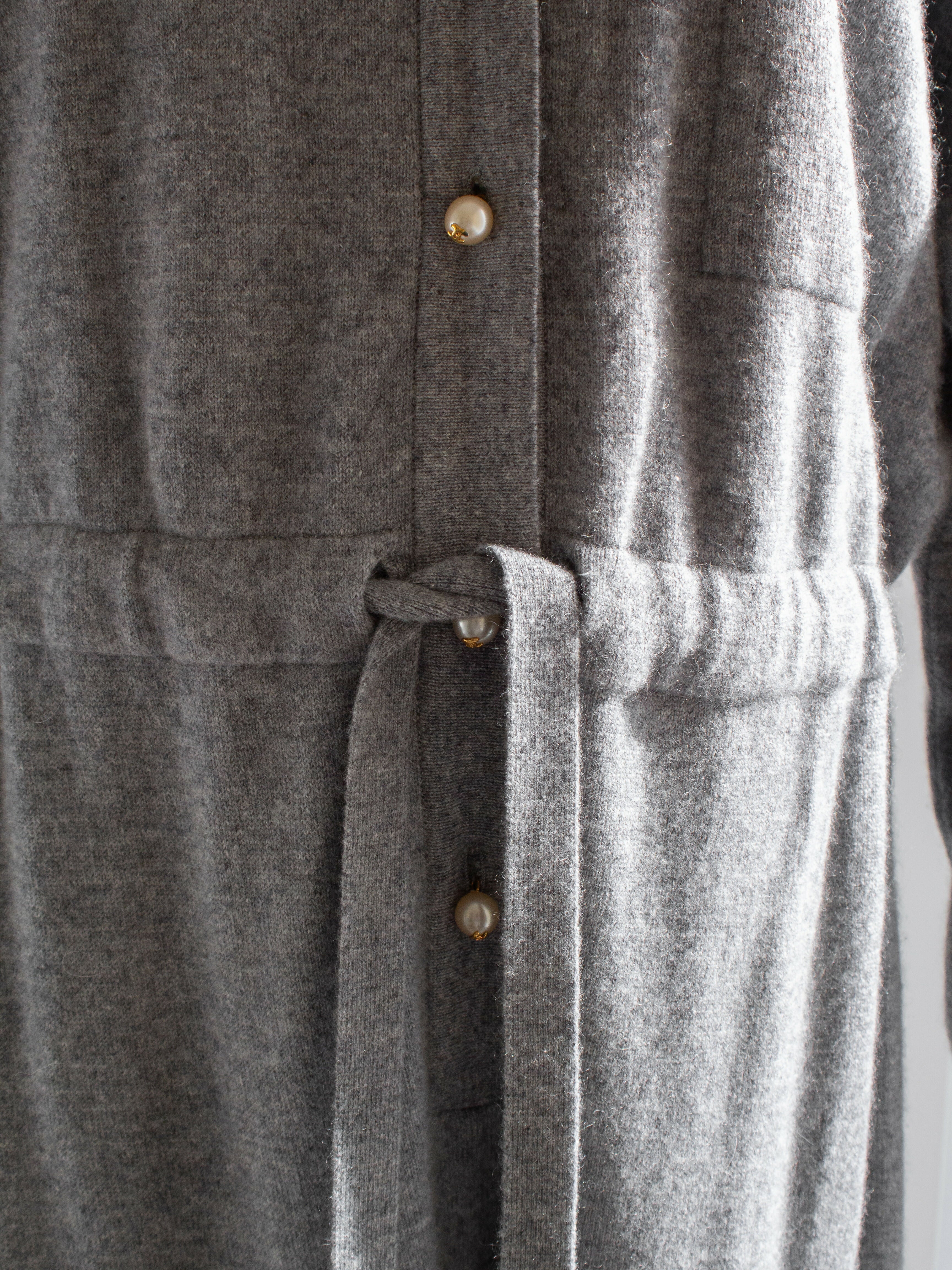 Rare Chanel F/W 1991 Grey White Pearl CC Cashmere Linda 91A Jumpsuit