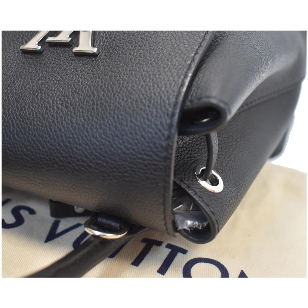 LOUIS VUITTON Lockme Calfskin Leather Backpack Bag Black
