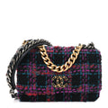 Tweed Quilted Chanel 19 Wallet On Chain WOC Black Pink Blue