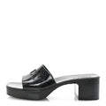 Rubber Gucci Logo Womens Platform 20/60mm Slide Sandals 36 Black