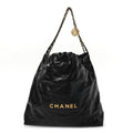 Shiny Calfskin Quilted Chanel 22 Black