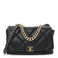 Goatskin Quilted Maxi Chanel 19 Flap Black