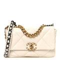 Lambskin Quilted Medium Chanel 19 Flap White