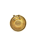 Chanel Gold Plated Straw Hat Ribbon Brooch