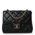 Lambskin Quilted Chanel Square Flap Black