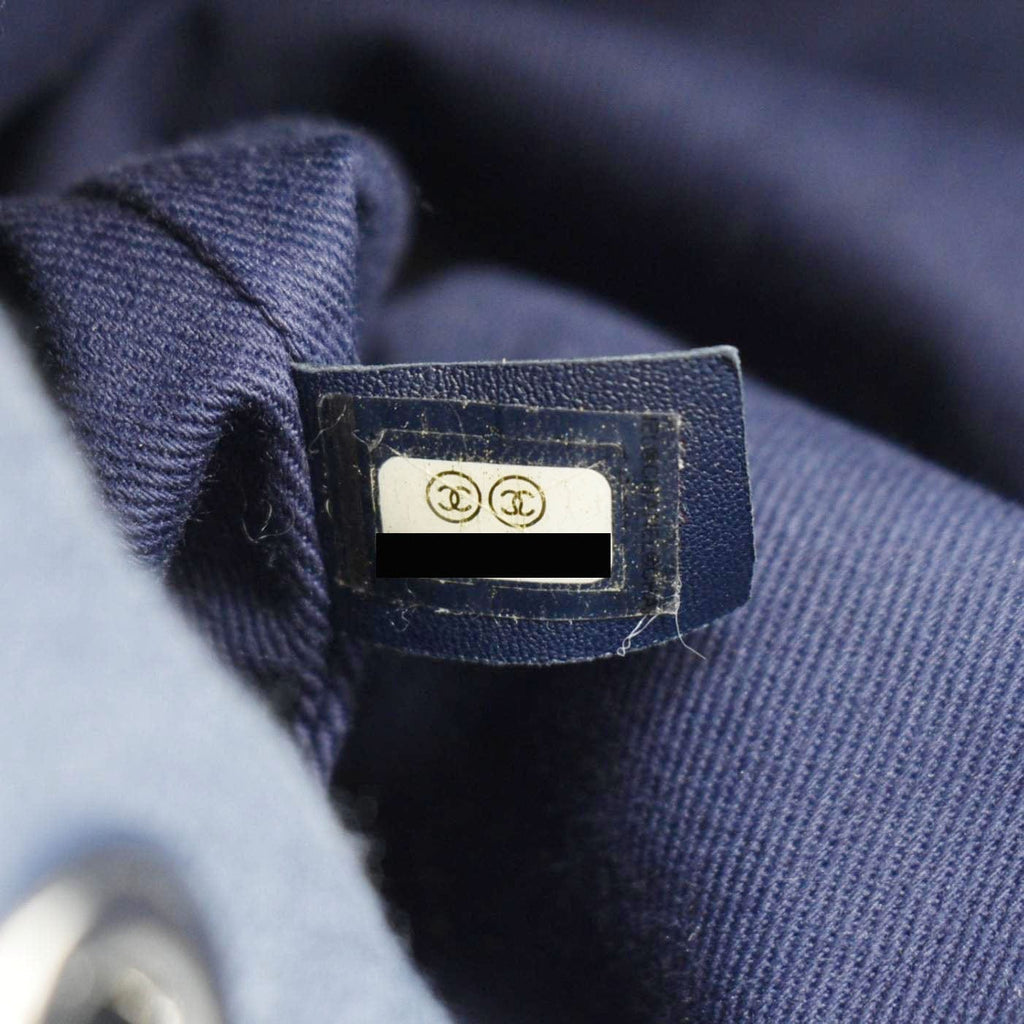CHANEL Deauville Large Denim Backpack Blue