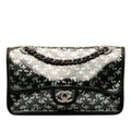 Chanel Coco Mark Black Lace Star Lace Calfskin and Vinyl Shoulder Bag