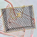 Chanel Rare Spring 1997 Vintage Runway Gold Cage Large Shopping Tote Bag