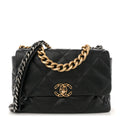Goatskin Quilted Large Chanel 19 Flap Black