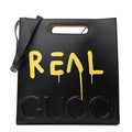 Calfskin GucciGhost Real Medium XL Tote Black Yellow