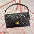 Chanel 1996 Medium Black Top Handle Kelly Medium Flap Bag - Patent Leather