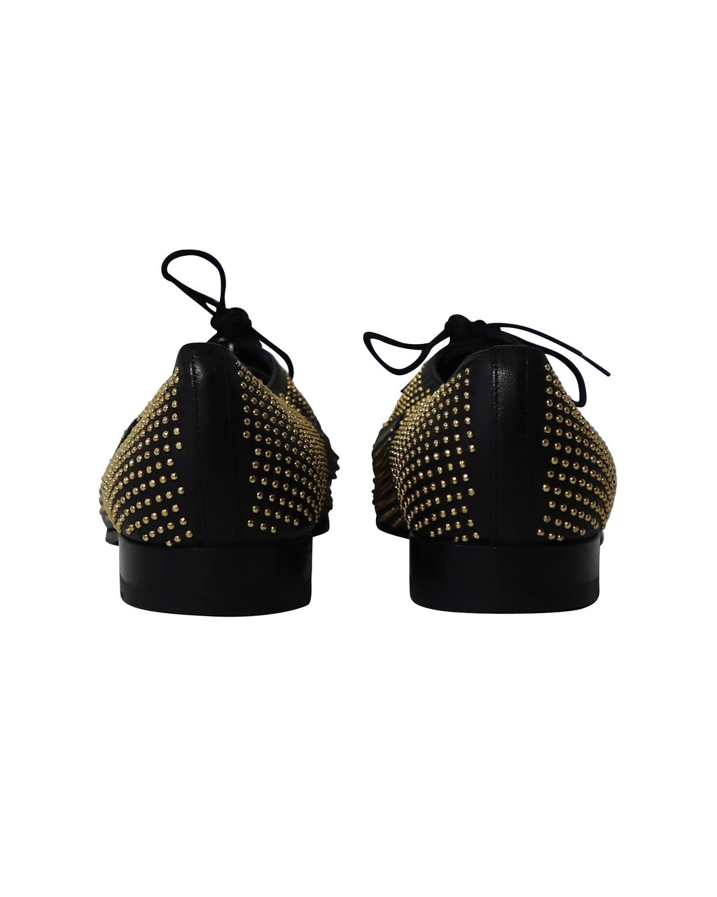 Saint Laurent Studded Accents Oxfords in Black Leather