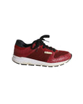 Gucci Vintage Croco-Embossed Low-Top Sneakers in Red Leather and Mesh