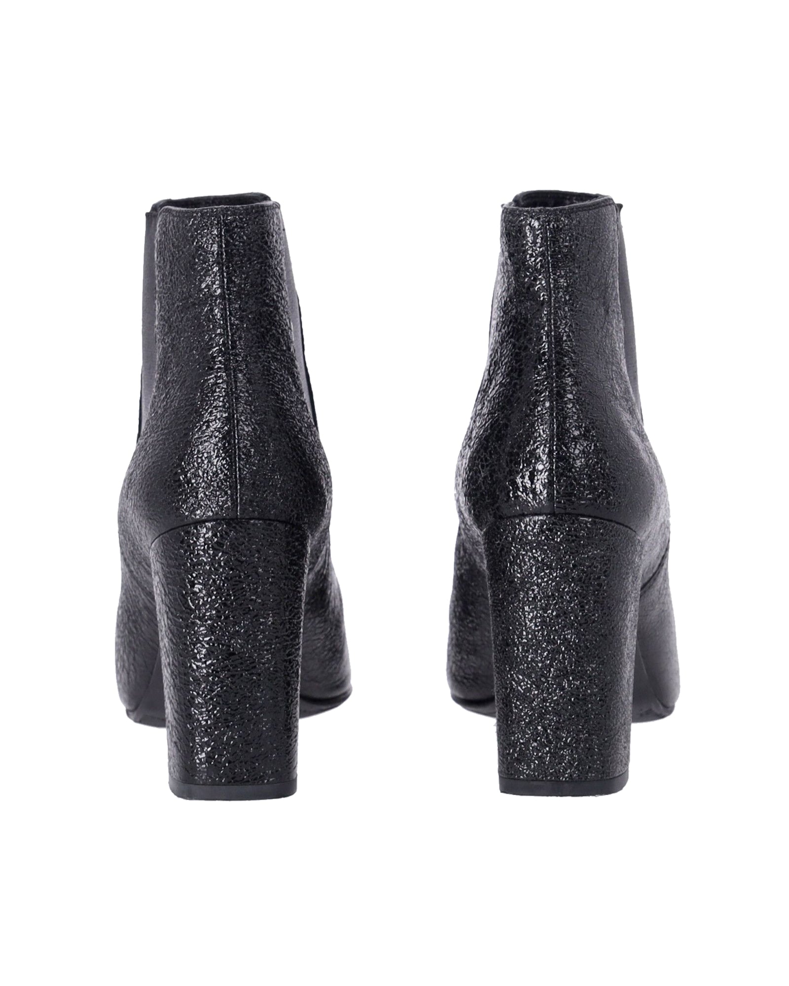Saint Laurent High Heel Chelsea Boots in Black Leather