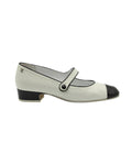 Chanel Cap Toe Mary Janes in White Leather