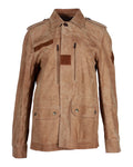 Saint Laurent Utility Jacket in Brown Suede