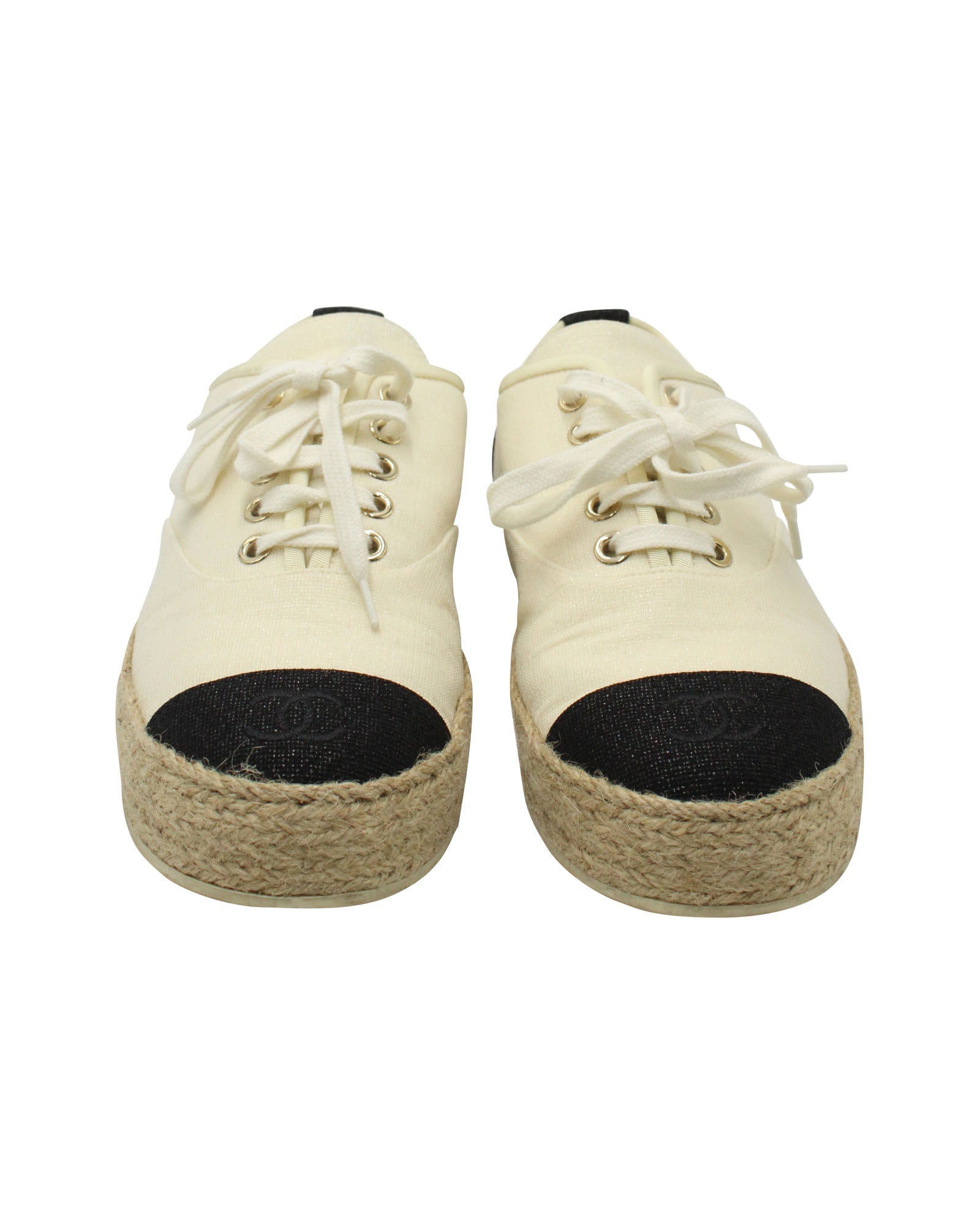 Chanel Riviera Espadrille Sneakers in White Canvas